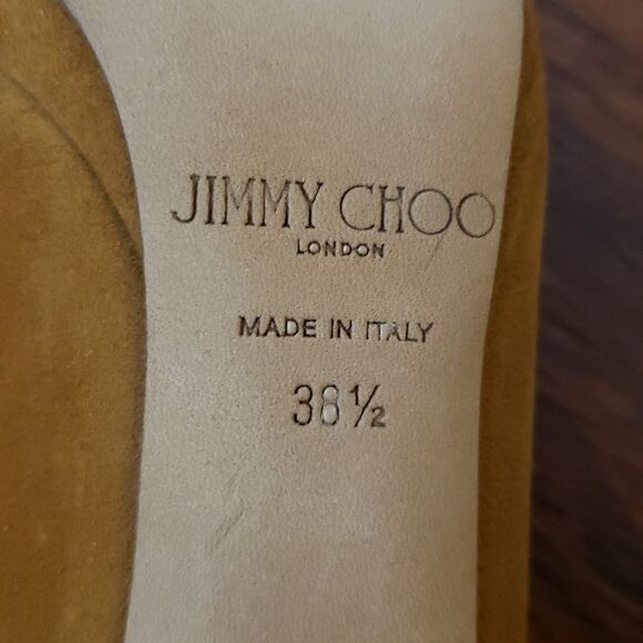 Jimmy Choo Tan Suede Chic Stiletto Heel Ankle Boot Size 38.5 - Picture 12 of 15